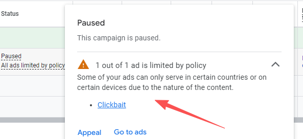 谷歌广告报错：诱导点击（什么是诱导点击）