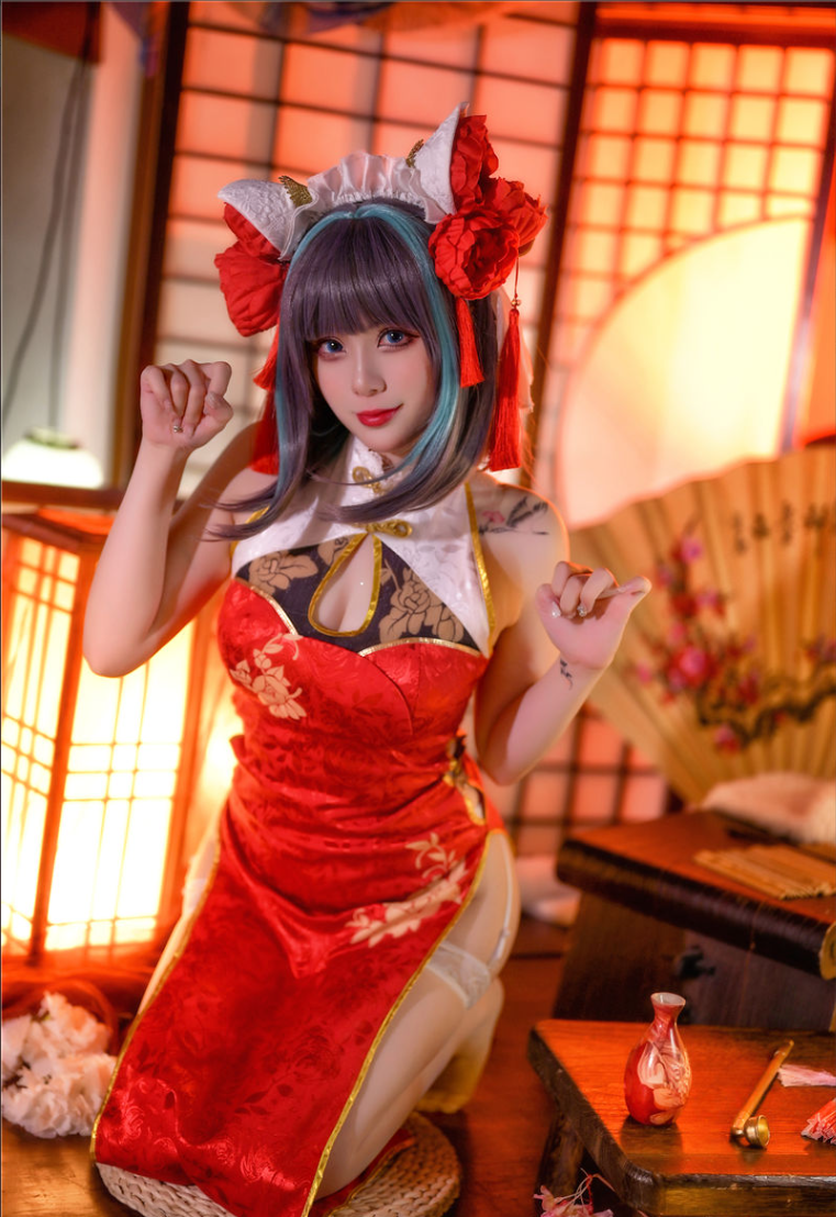 Zyra秋 碧蓝航线 柴郡 红旗袍[20P-177M]